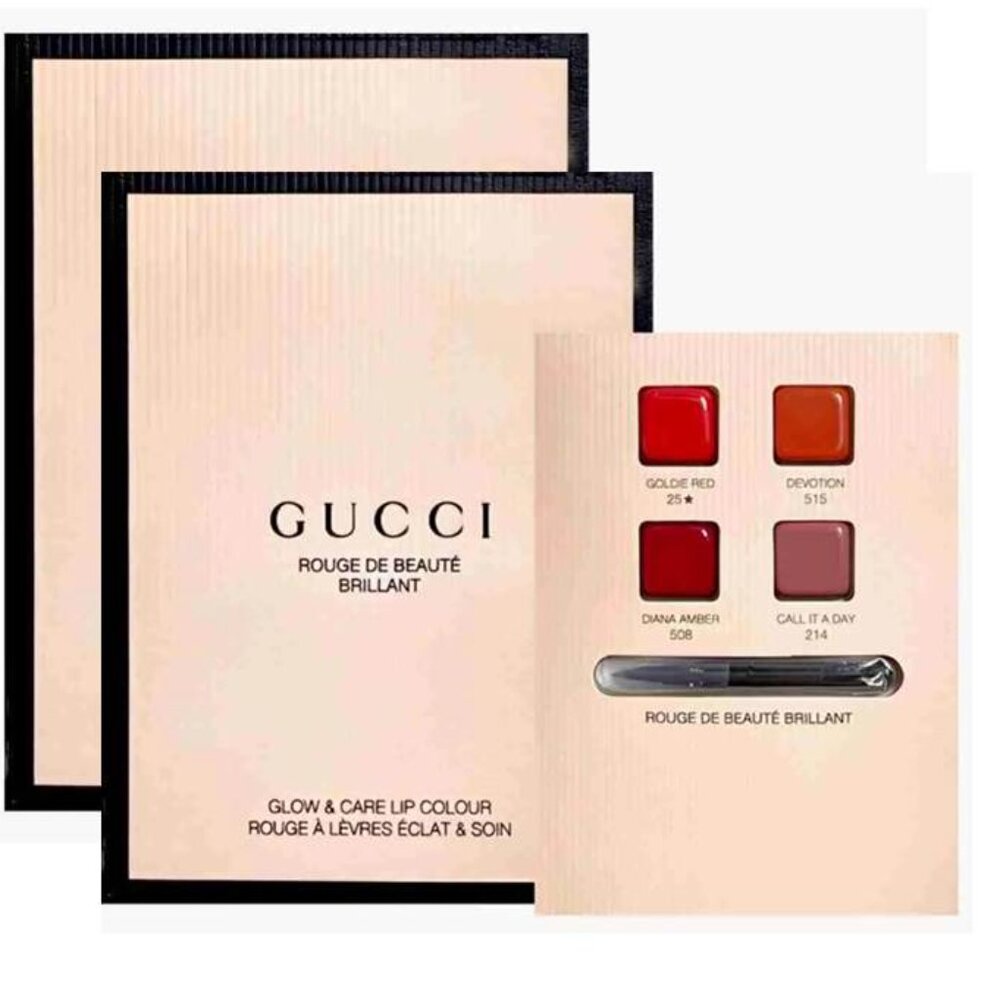4 Pc Gucci Rouge de Beauté Brillant Lipstick Samples